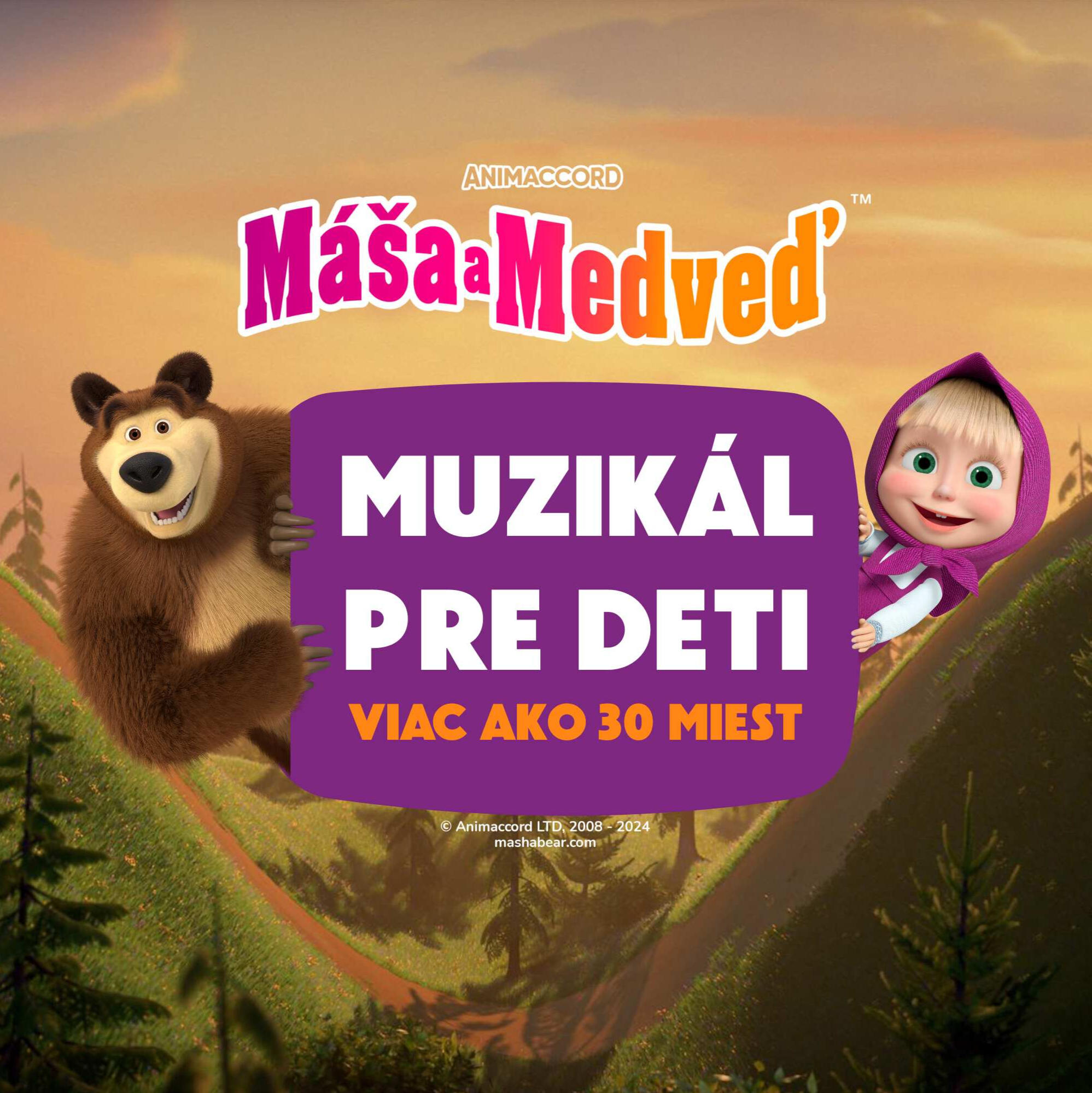 máša a medveď divadelné predstavenie pre deti turné slovensko muzikál detský